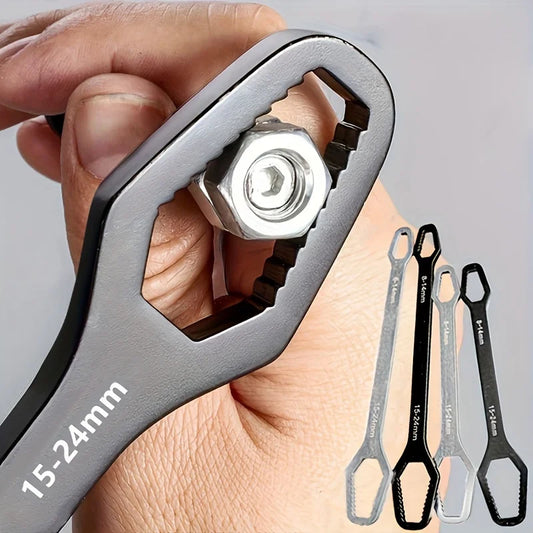 1pc Universal Double Ended Wrench - Self-Tightening 3-17mm