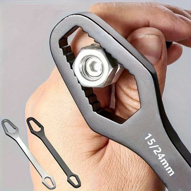 1pc Universal Double Ended Wrench - Self-Tightening 3-17mm