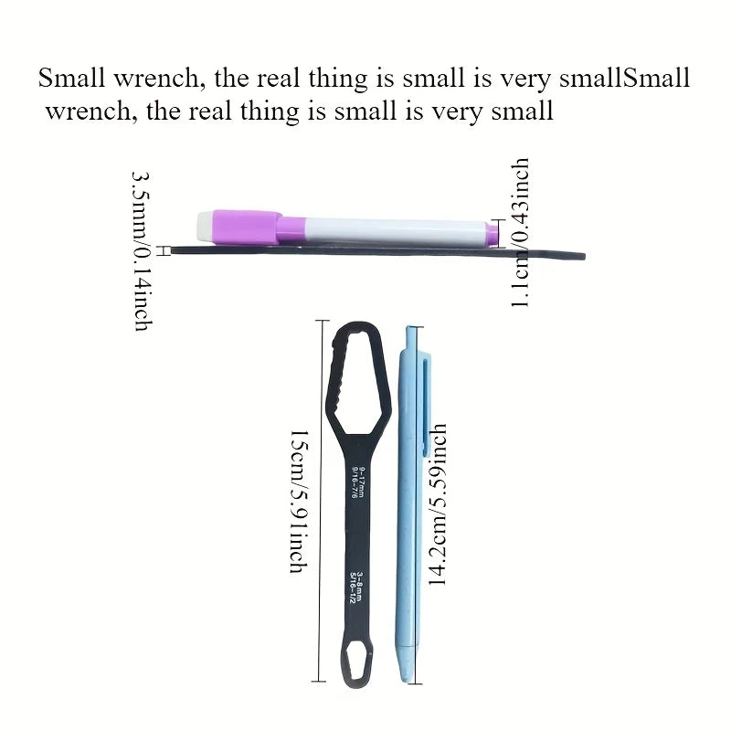 1pc Universal Double Ended Wrench - Self-Tightening 3-17mm