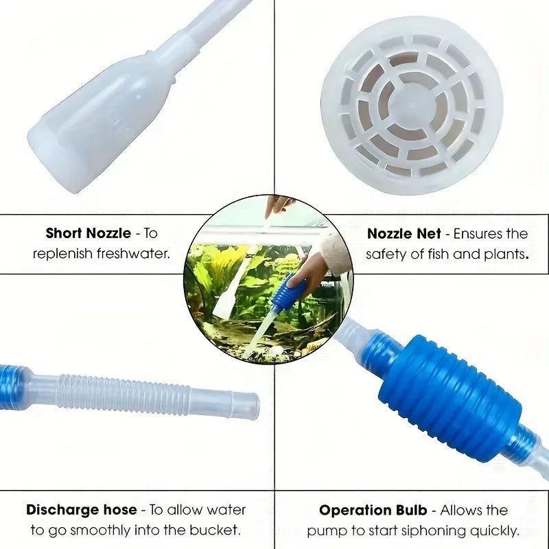 Kit Aquarium Cleaning Tool 1.4m Water Changer Gravel
