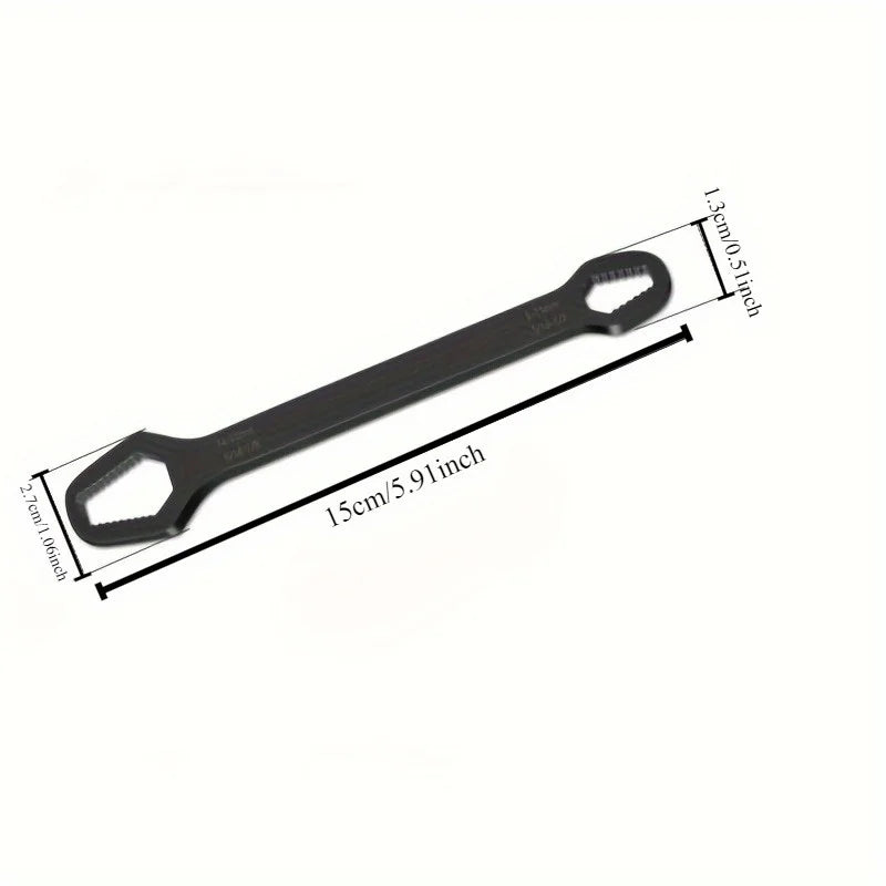 1pc Universal Double Ended Wrench - Self-Tightening 3-17mm