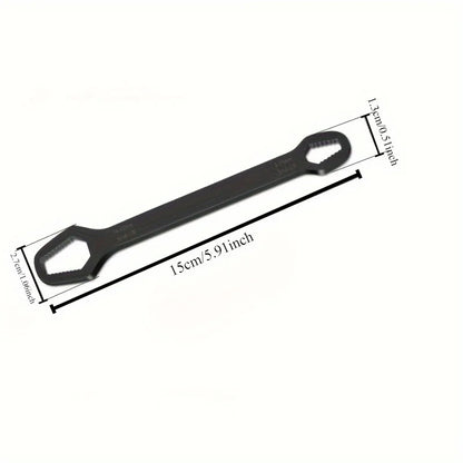 1pc Universal Double Ended Wrench - Self-Tightening 3-17mm